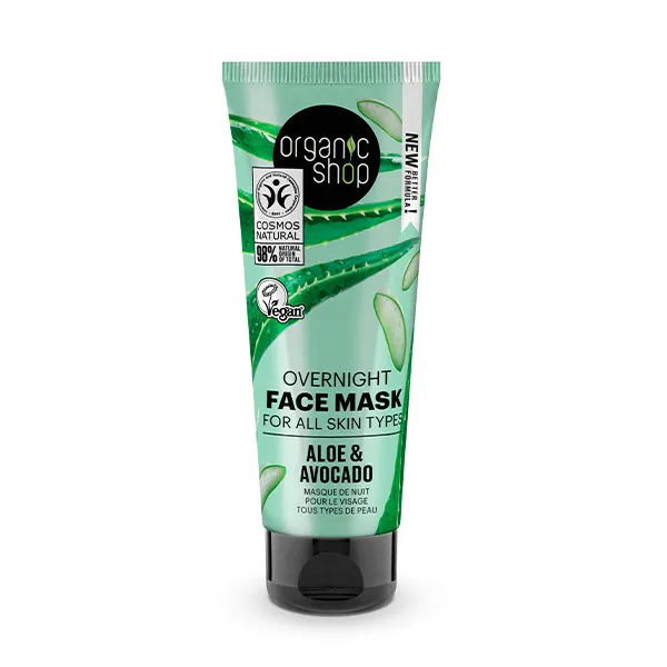 

Ночная маска для лица Overnight Face Mask Aloe & Avocado Organic Shop, 75 ml