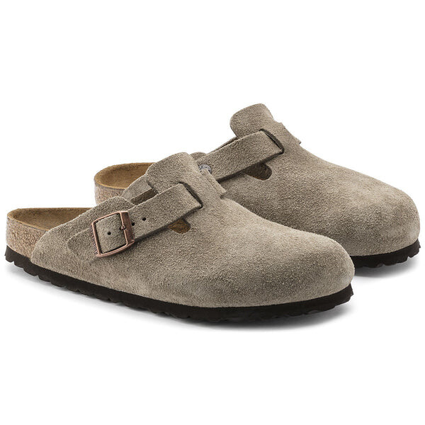 Тапочки boston suede leather narrow fit sandals 'taupe' Birkenstock, бежевый — фото 2