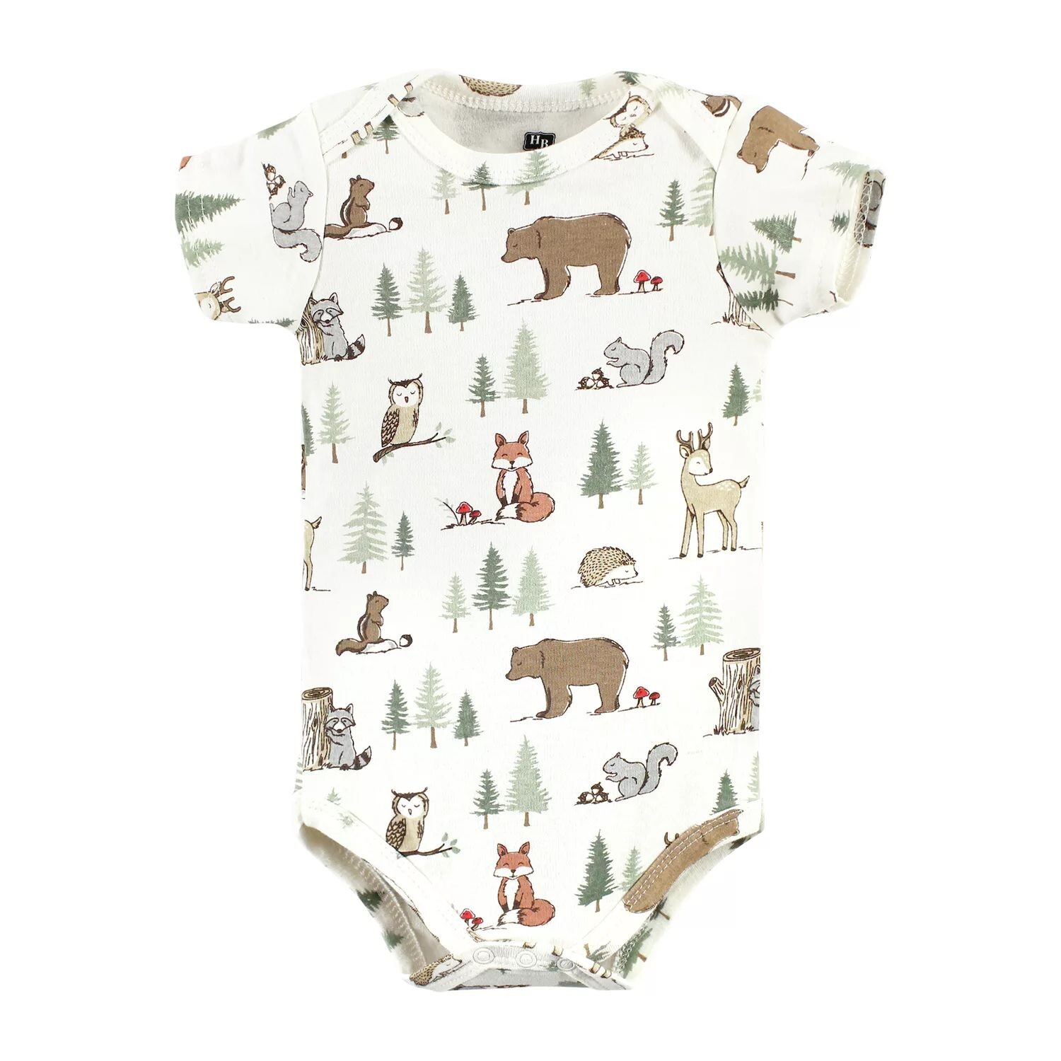 Детские хлопковые боди унисекс Hudson Baby, 5 шт. в упаковке с изображением лесных животных Hudson Baby — фото 3