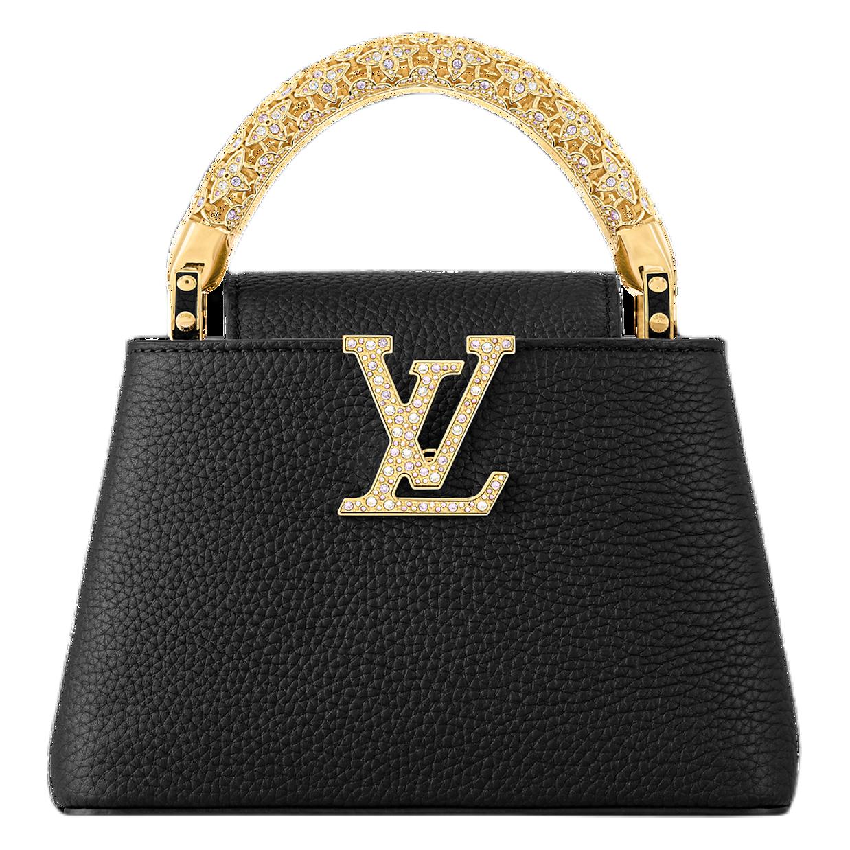 

LOUIS VUITTON Кожаная сумка через плечо Capucines мини женская черная