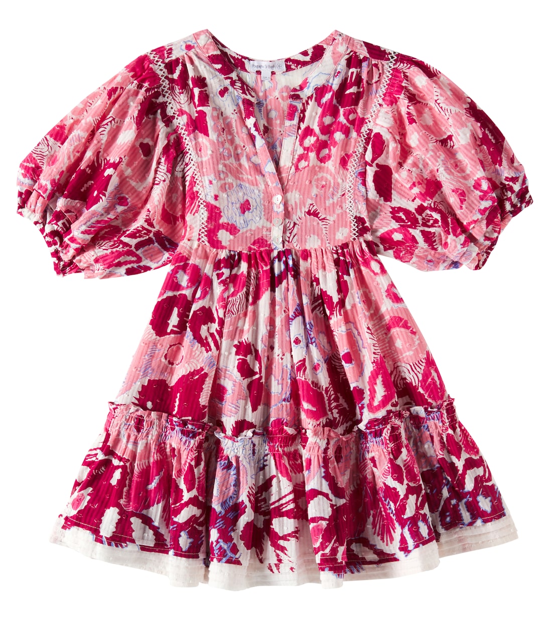 

Платье из хлопка с рюшами Aria Poupette St Barth Kids, Pink Pencilleo