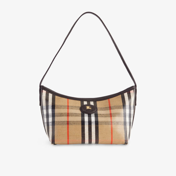 

Сумка-багет Burberry Highlands из вощеного хлопка в клетку, желтый
