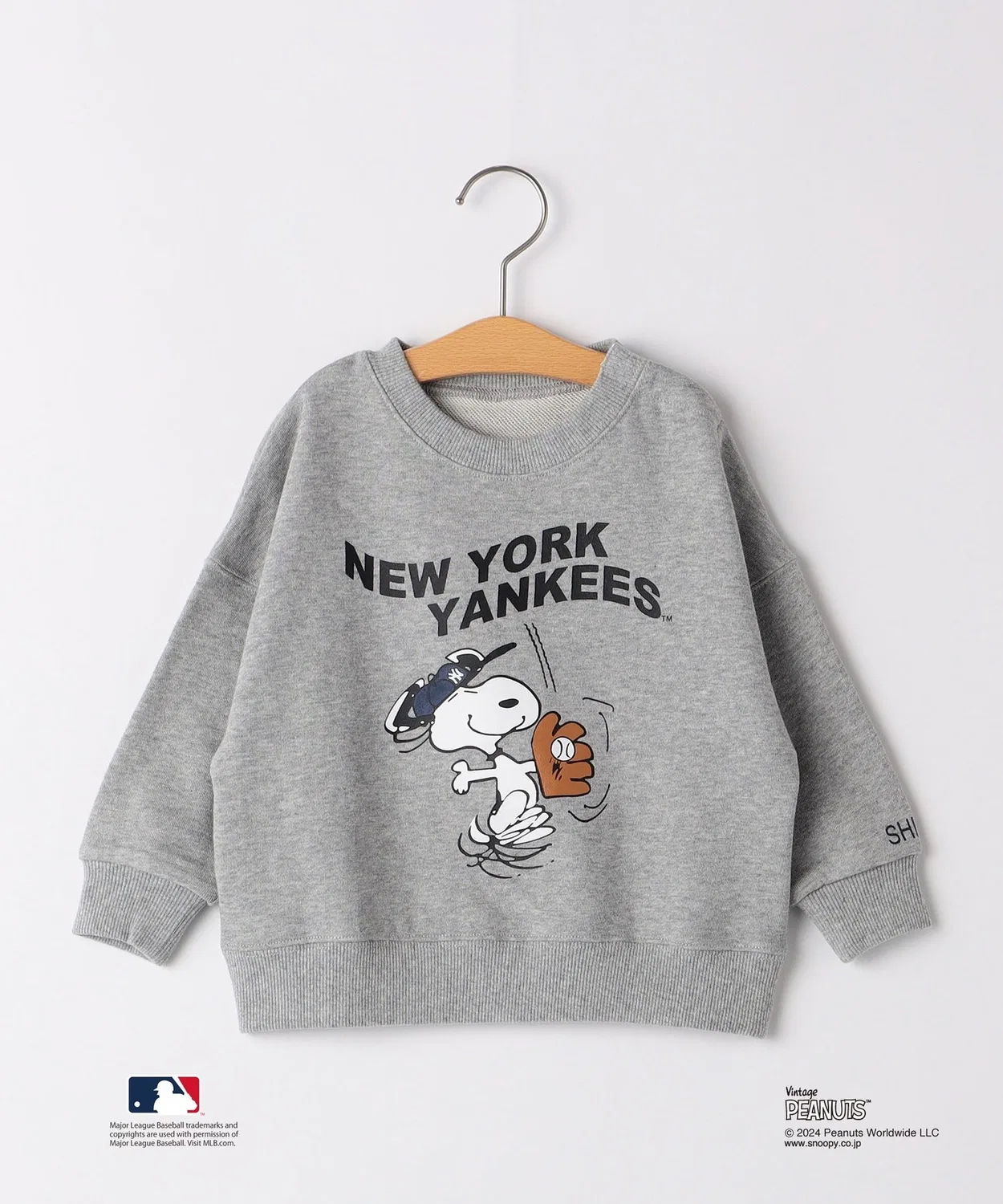 Свитшот Snoopy × MLB SHIPS KIDS, 85-95 см, серый