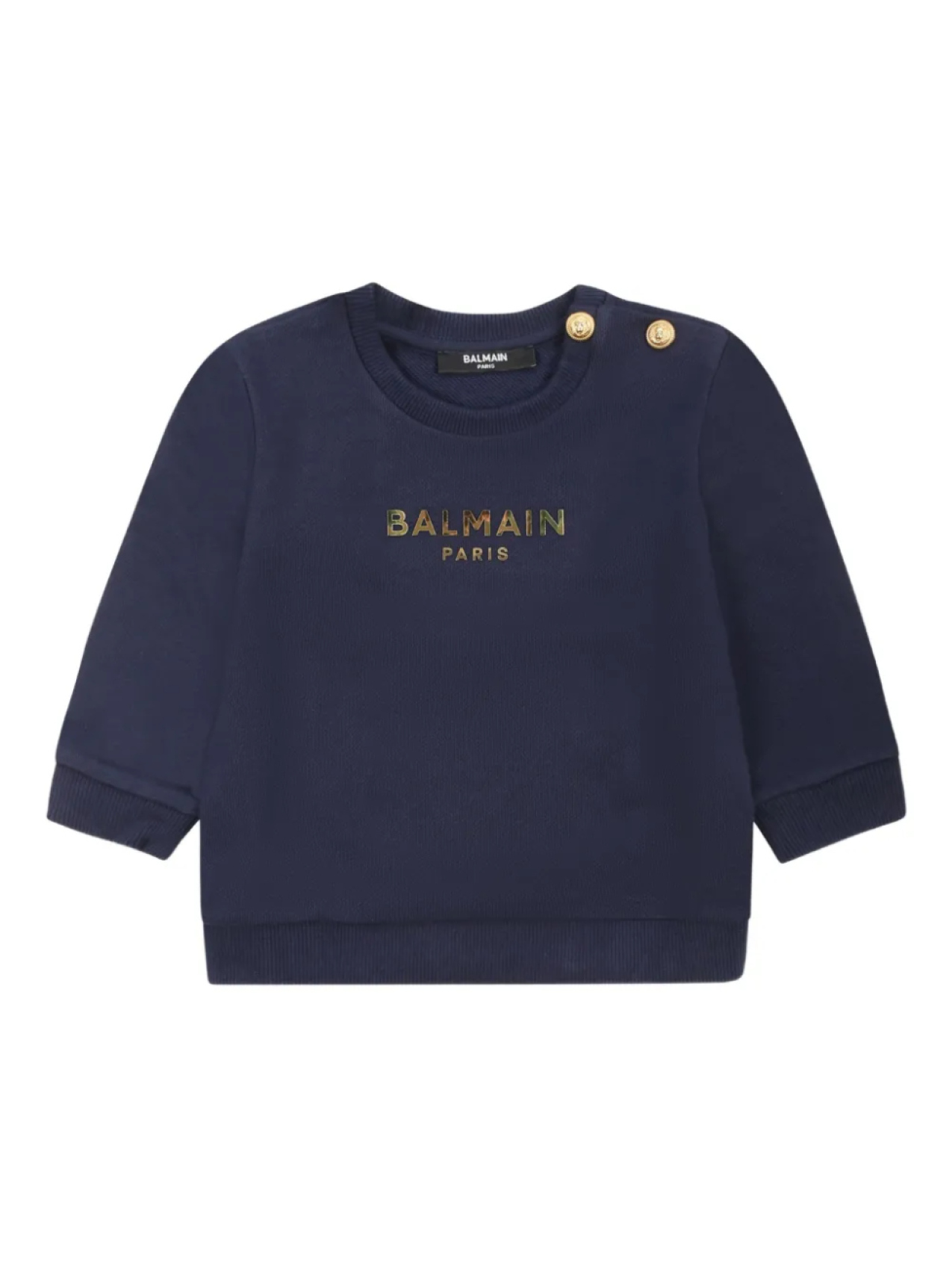 

Толстовка с логотипом и фольгой Balmain Kids, синий