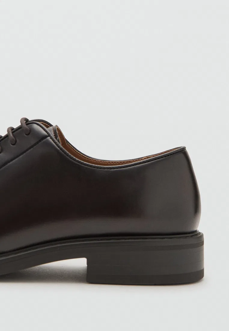 Туфли мужские классические, модель Blucher Suit Shoes Mango Man, коричневый — фото 3