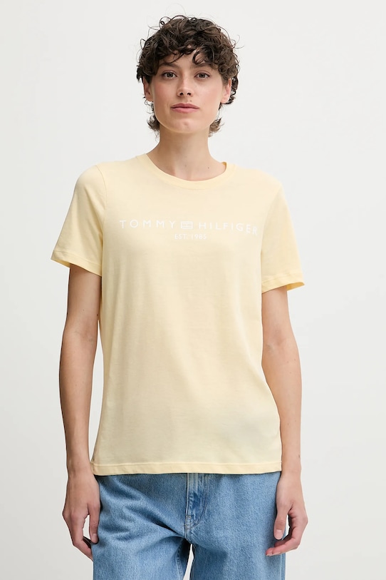 

Хлопковая футболка Tommy Hilfiger, желтый
