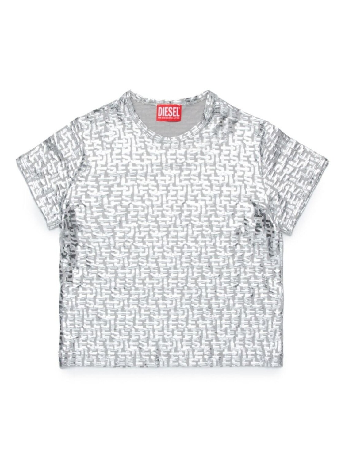 

Diesel Kids футболка с монограммой, серый
