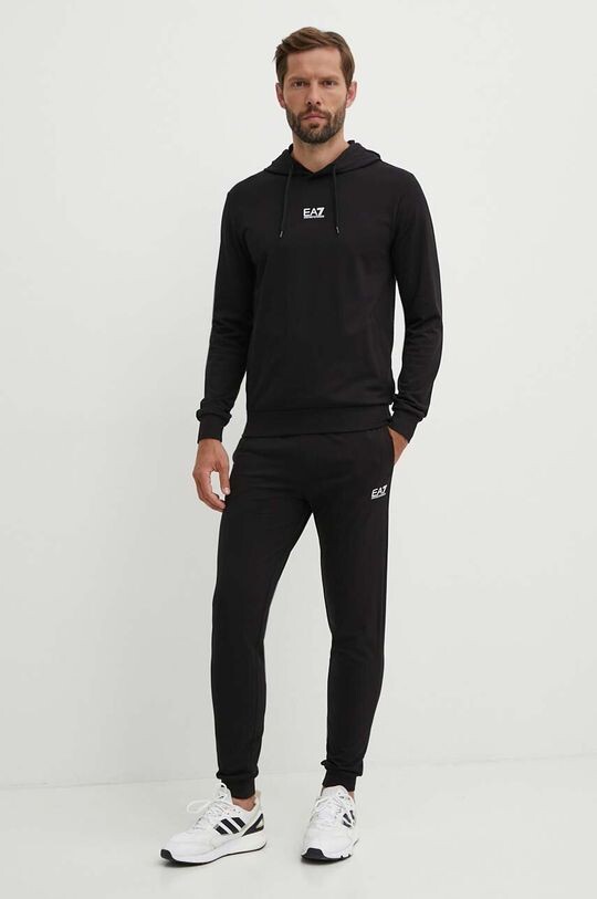 

Хлопковый спортивный костюм EA7 Emporio Armani, черный