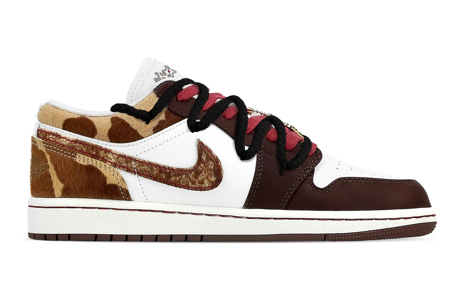 Jordan Кроссовки Air 1 Galloping Horse, Heart Box Low top Vintage мужские, коричневые и белые — фото 4
