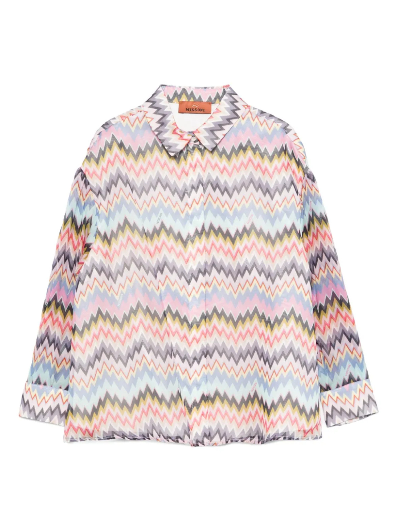 

Рубашка Missoni Kids с зигзагообразным принтом, розовый