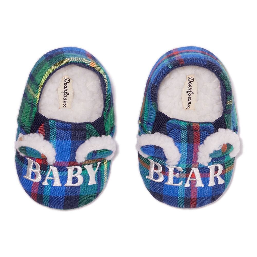 

Клетчатые тапочки с закрытой спиной Dearfoams Baby Bear, цвет Navy Plaid