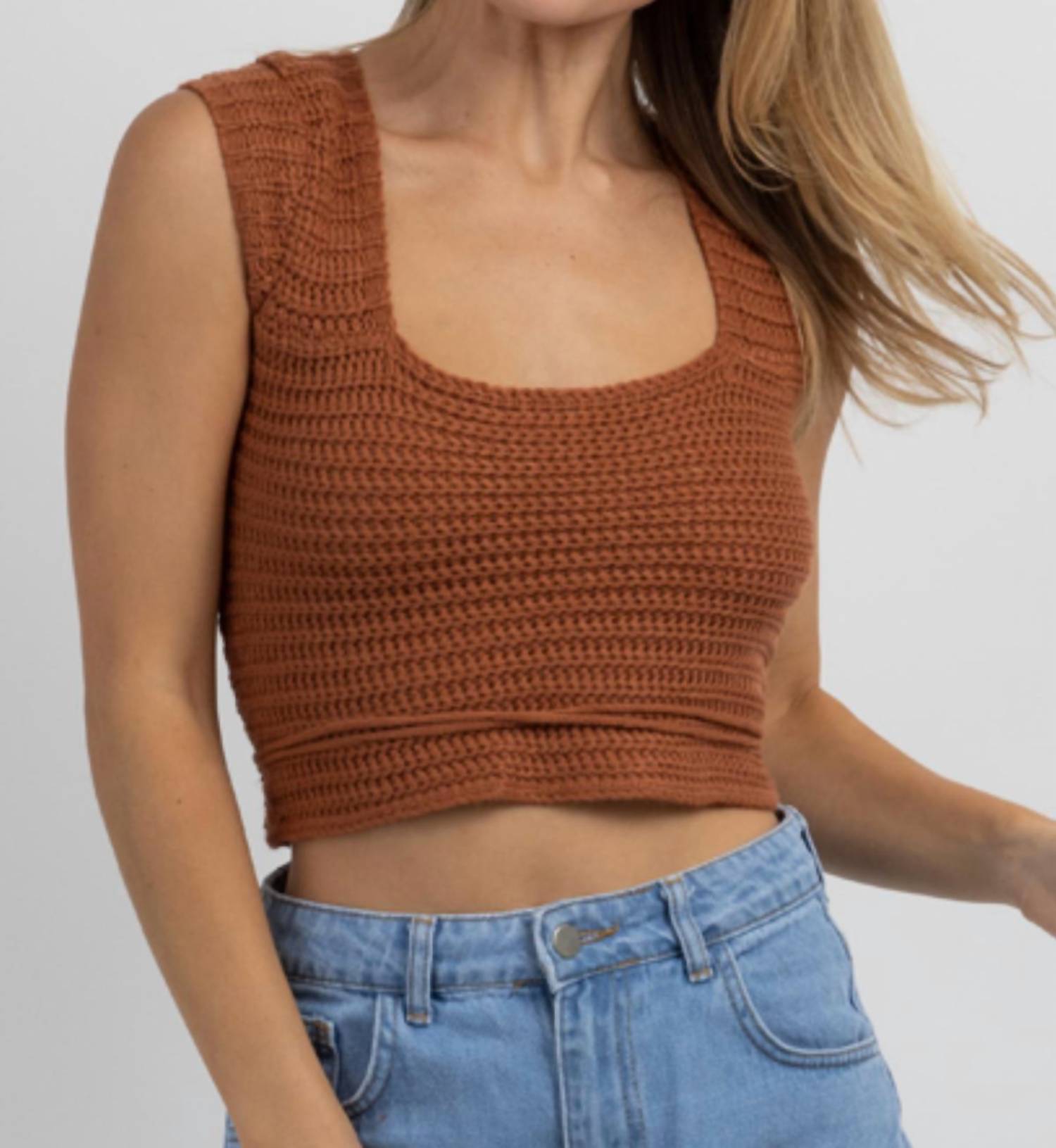 

Укороченный топ крючком Cross-Tie цвета Camel Polagram