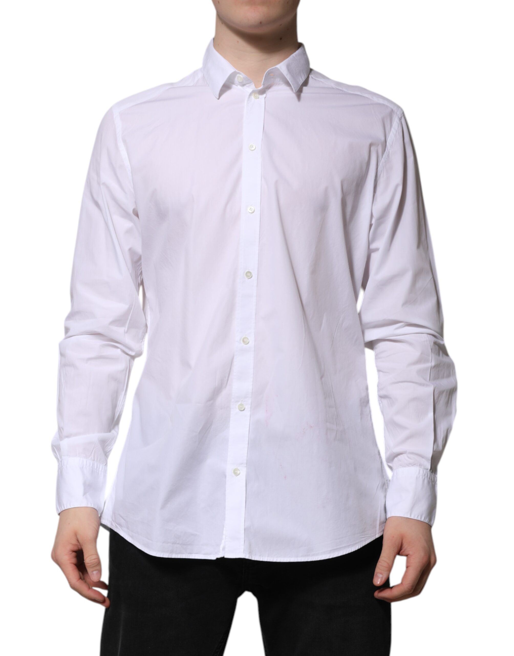 

Белая хлопковая рубашка с длинными рукавами Dolce & Gabbana, White