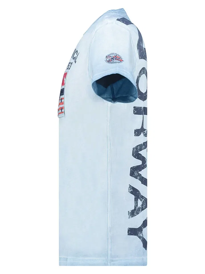 Футболка с принтом, Geographical Norway, светло-голубой — фото 4