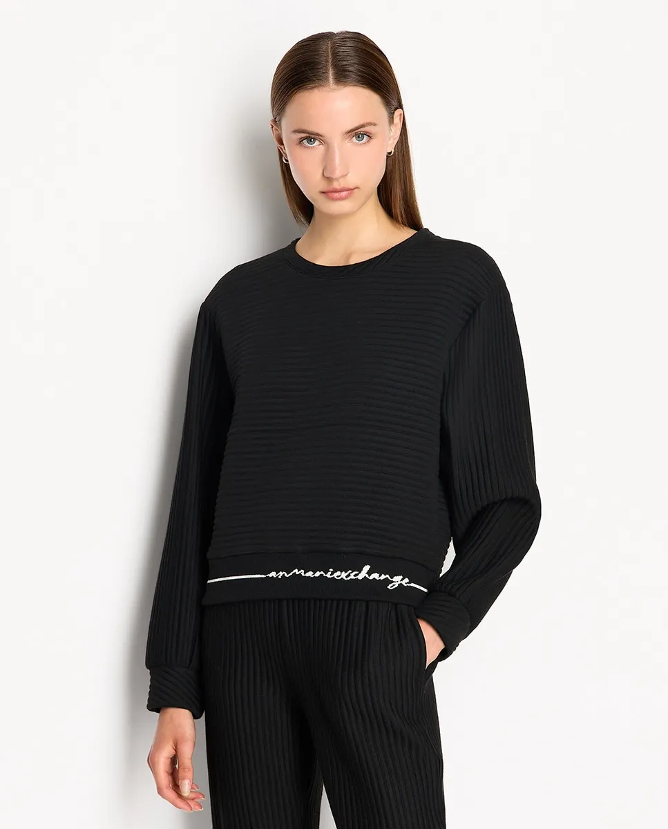 

Женская стеганая толстовка с контрастным логотипом Armani Exchange, черный