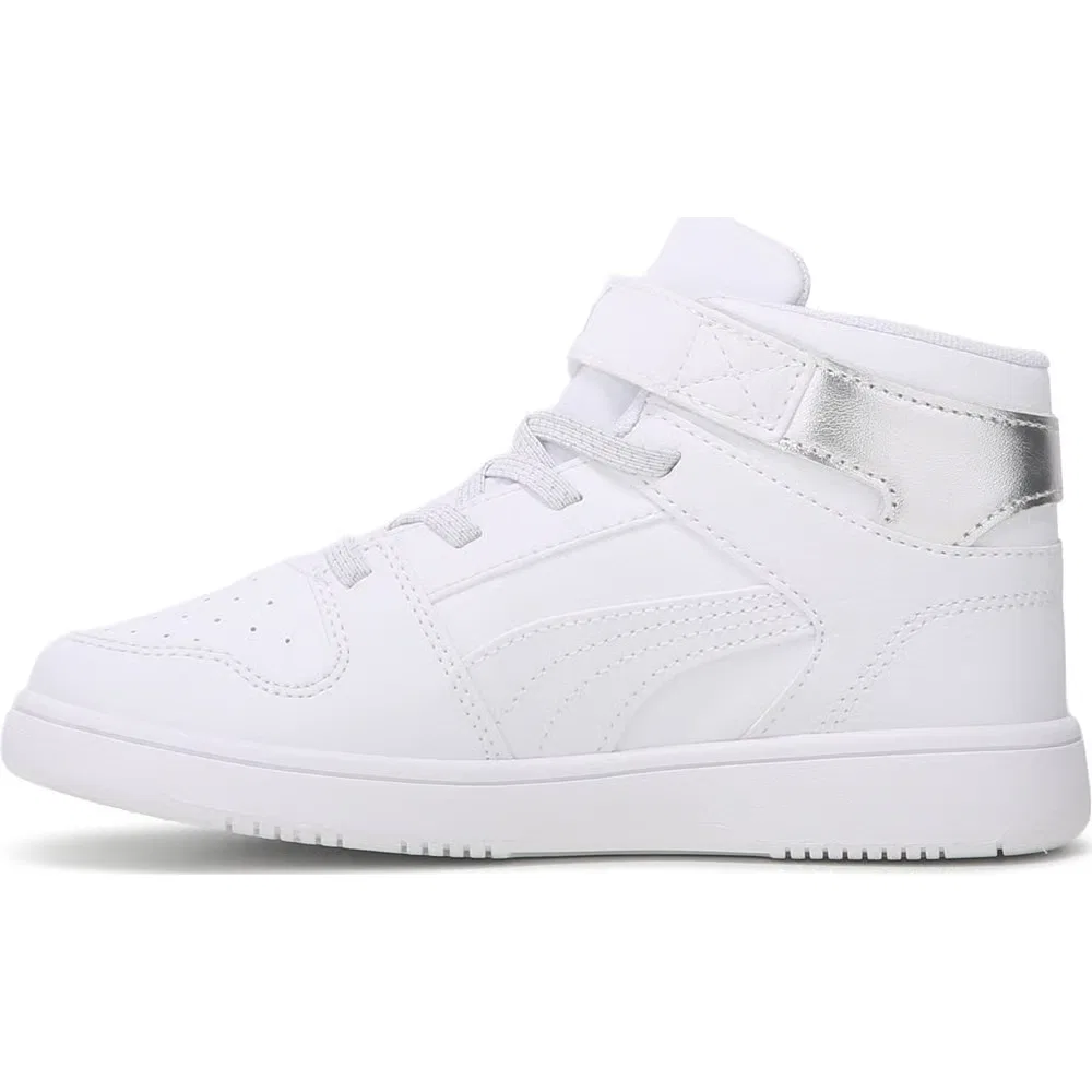 Детские высокие кроссовки Puma, White/Silver — фото 3