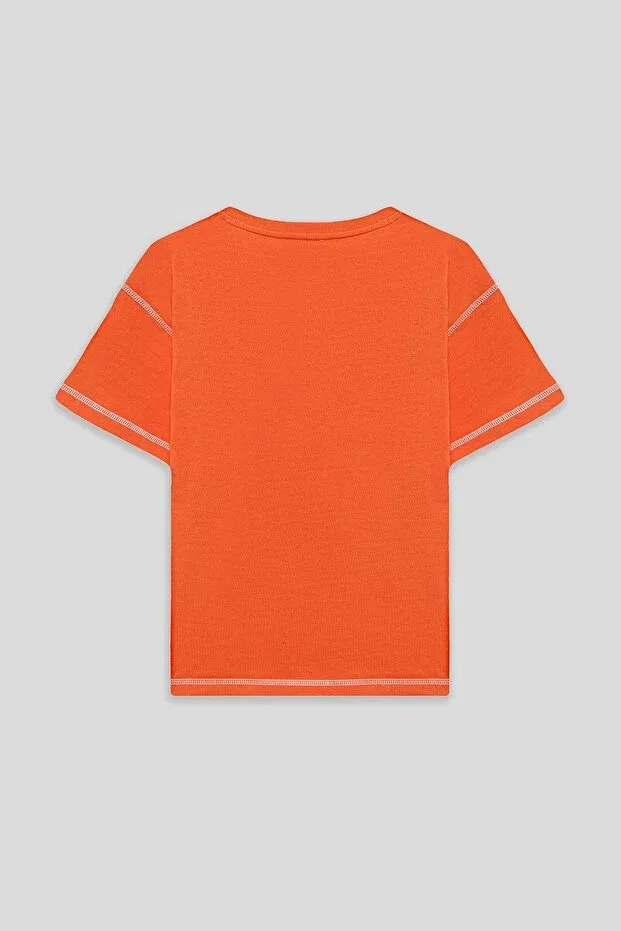 Детская футболка для мальчиков с коротким рукавом Nbt Jeans, Orange — фото 3