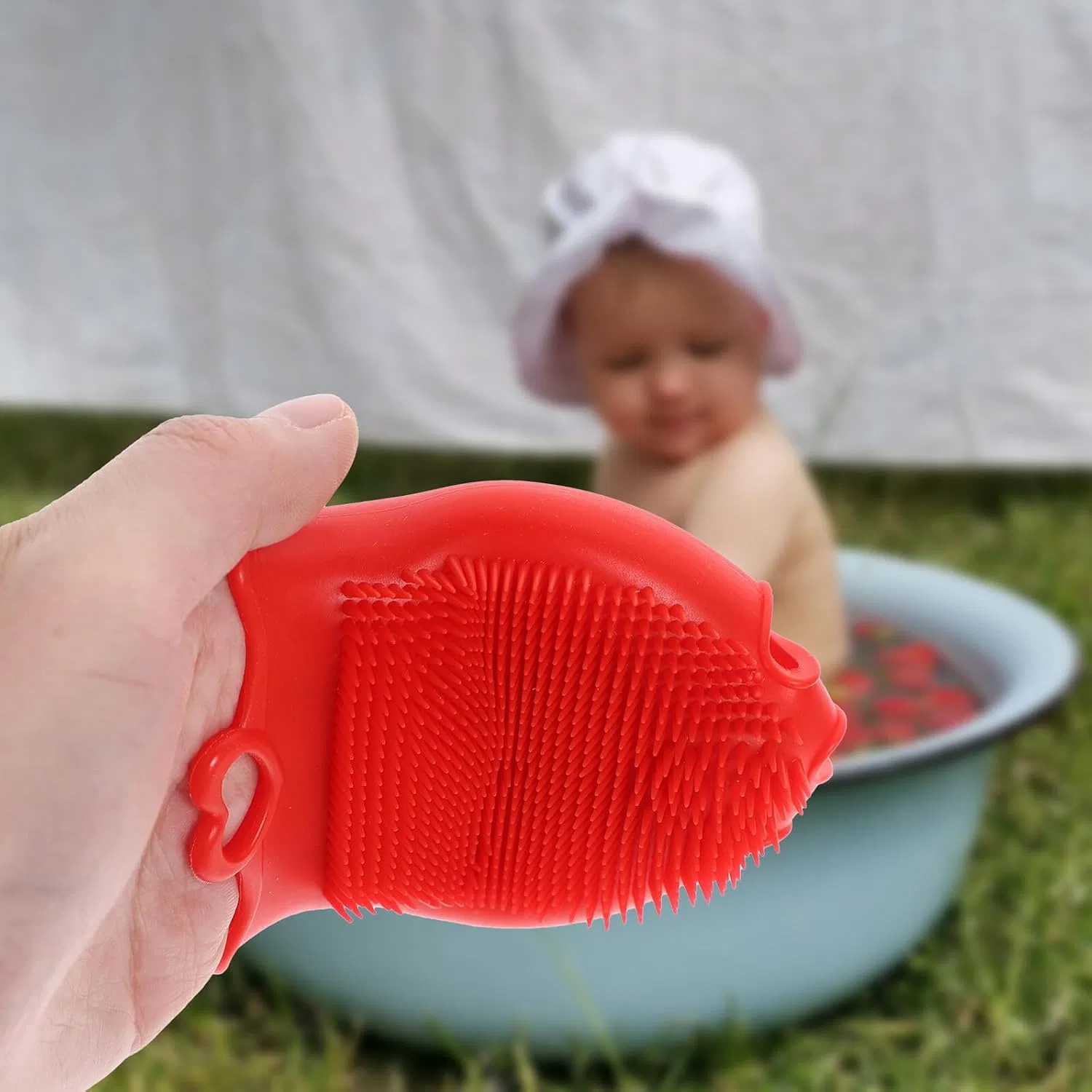 Силиконовая щетка для волос с массажной функцией Veemoon, 1 шт, 9.5x6.6x1.2 см, Red — фото 2