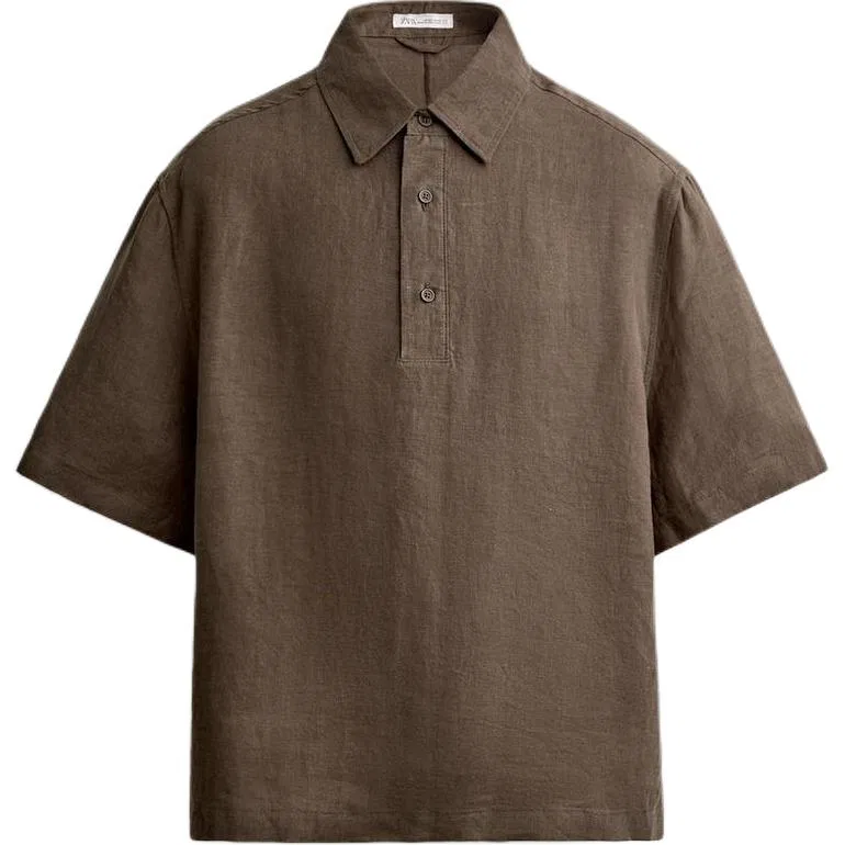 Мужское поло Brown/Dark Taupe ZARA, Brown/Dark Taupe
