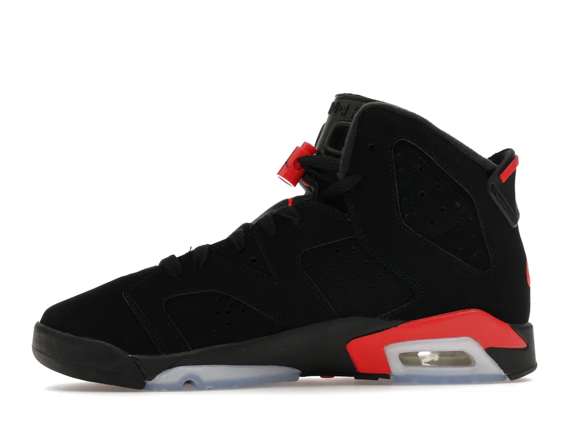 Детские кроссовки с контрастными акцентами Jordan 6 Retro Reverse Infrared GS, Black/Light Crimson — фото 3