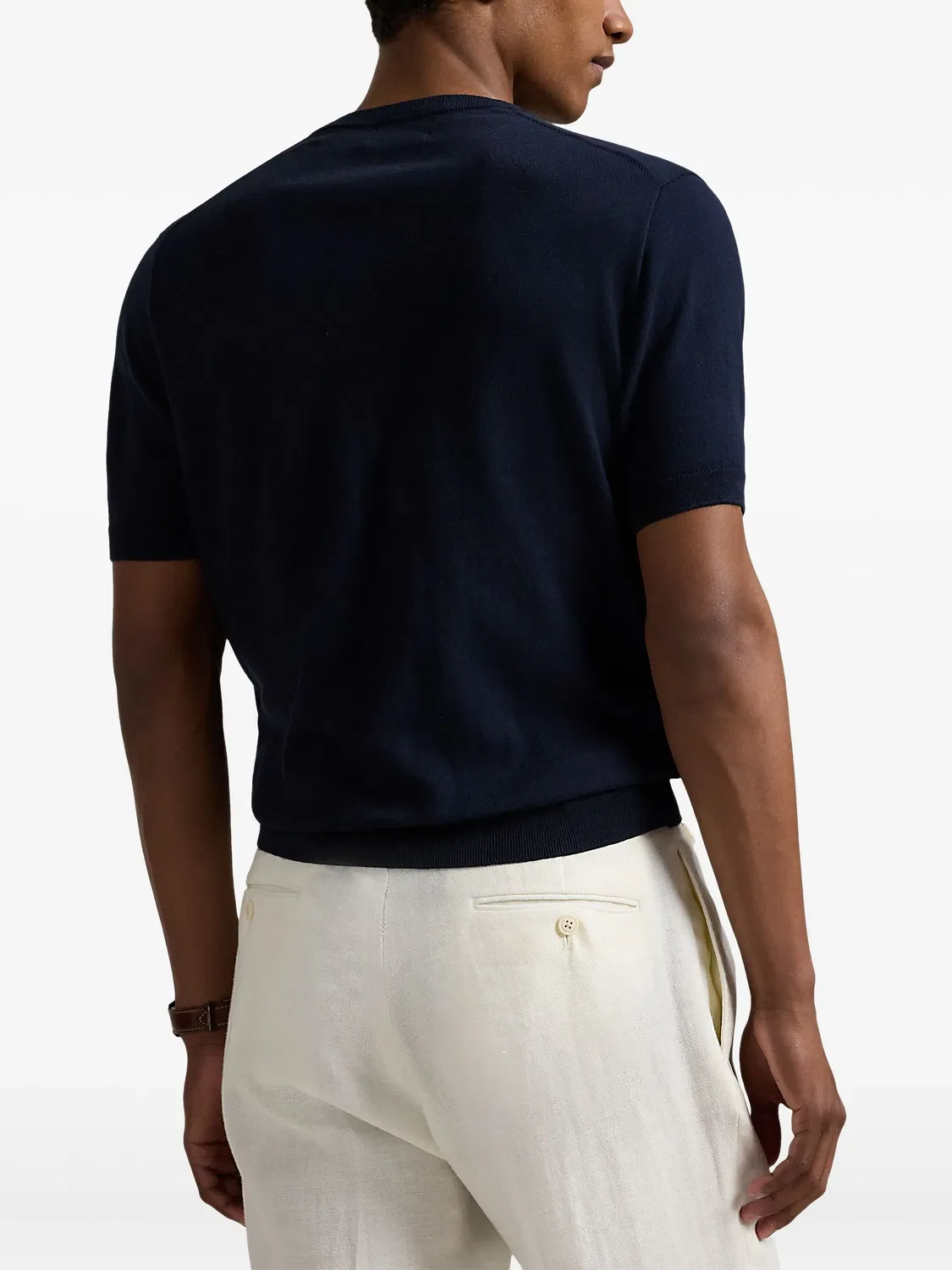 Свитер с круглым вырезом из хлопка Polo Ralph Lauren, синий — фото 4