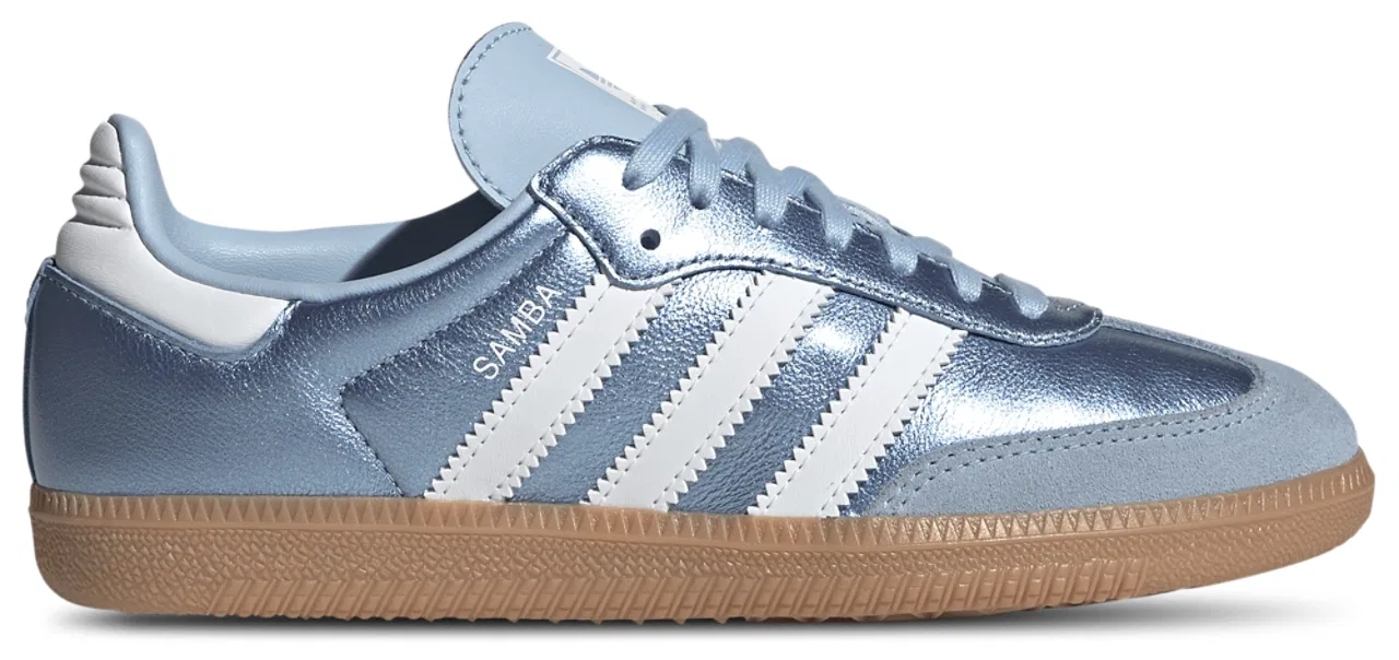 Кроссовки для девочек Samba Adidas, цвет Metallic Blue/Footwear White