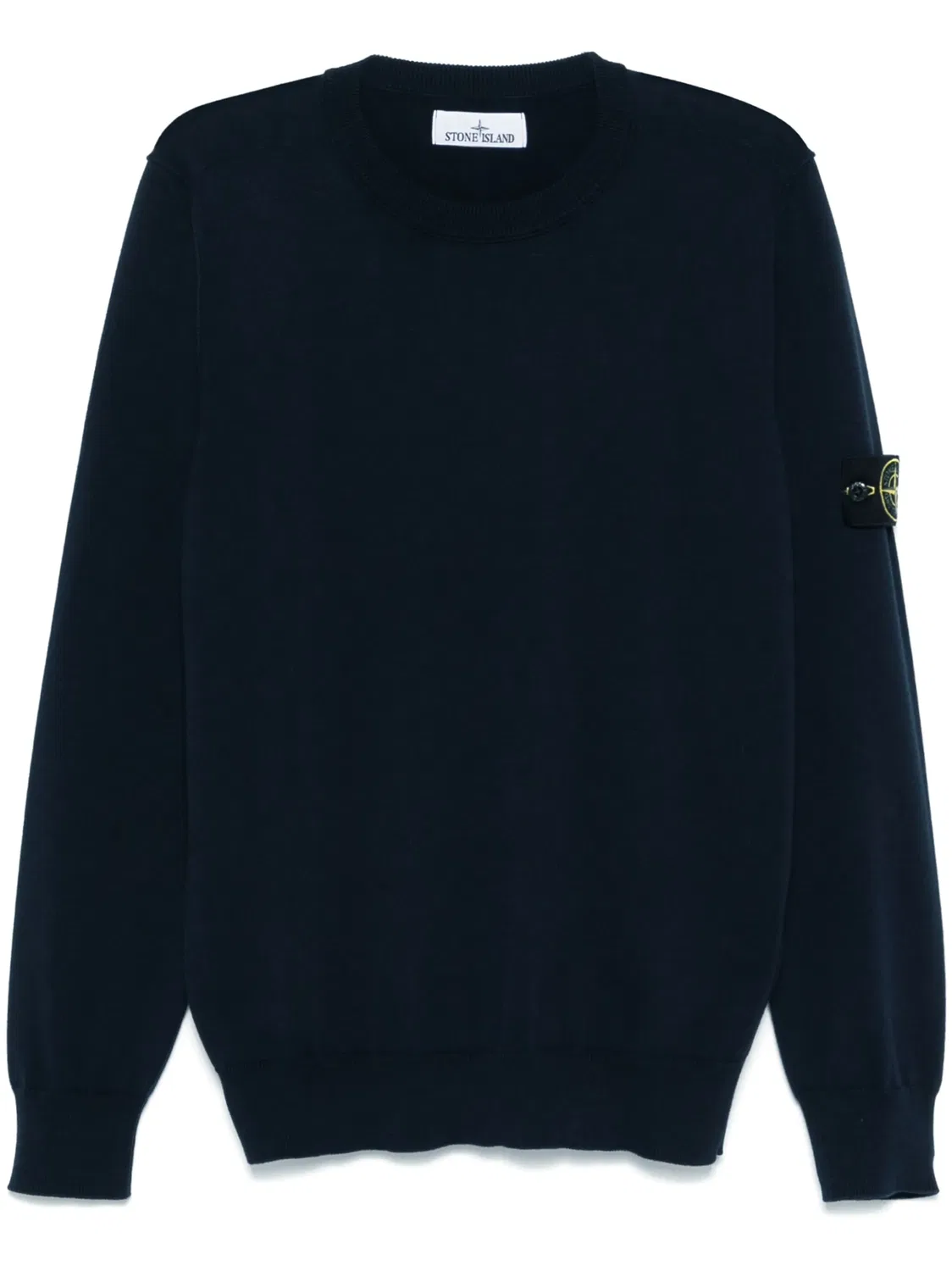 Stone Island Свитер из хлопка темно-синего цвета
