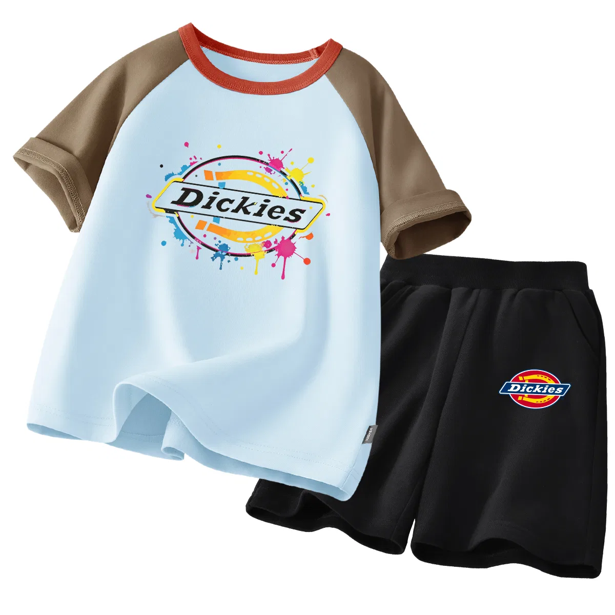Детский спортивный комплект с принтом Dickies, Ink Splatter Coffee Blue/Standard K Black