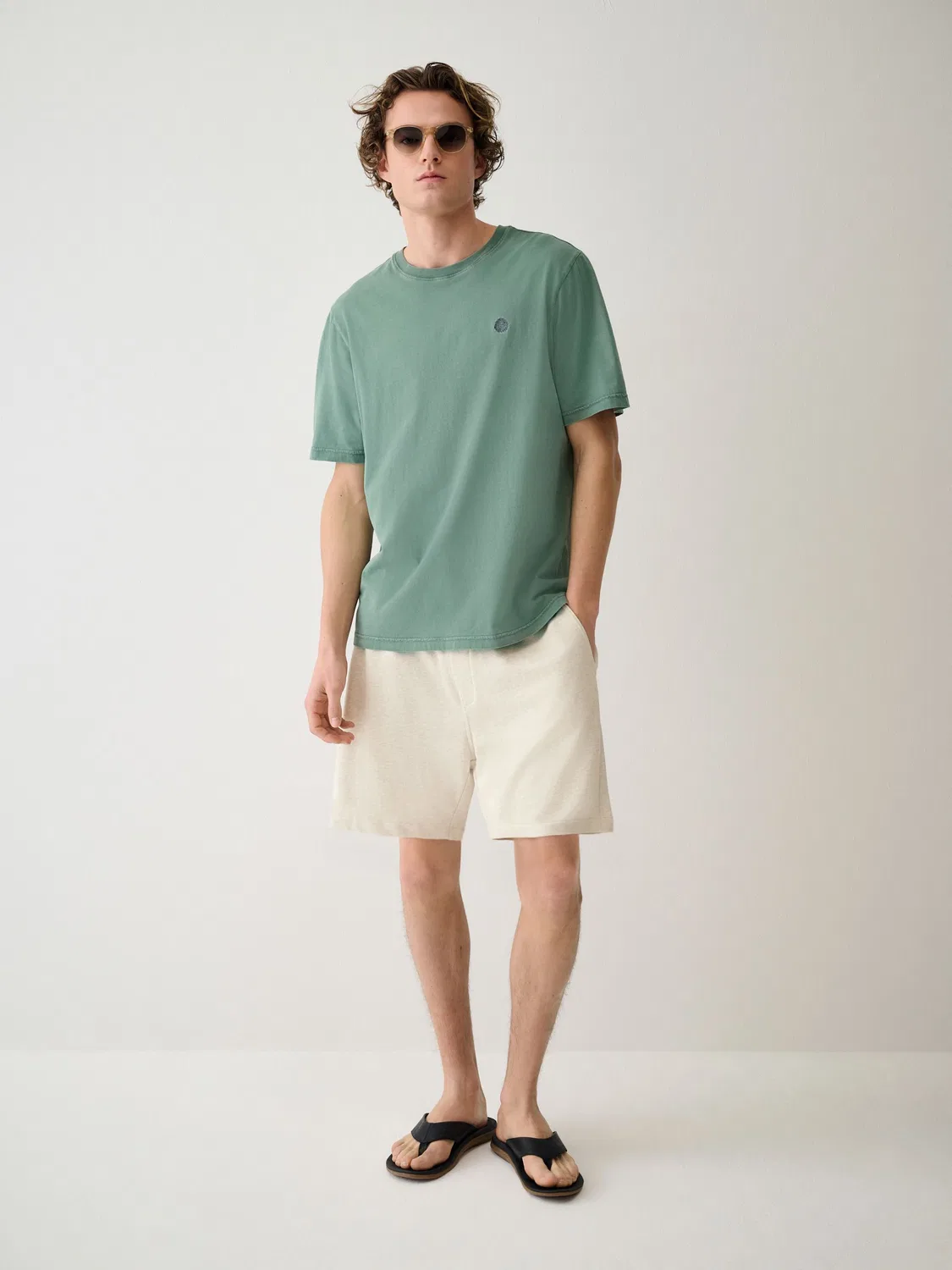 Футболка Regular Fit Lightweight Garment Dyed Next, зеленый — фото 2