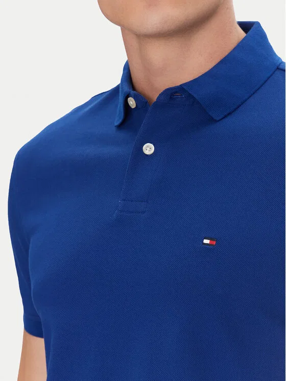 Поло regular fit Tommy Hilfiger, синий — фото 4
