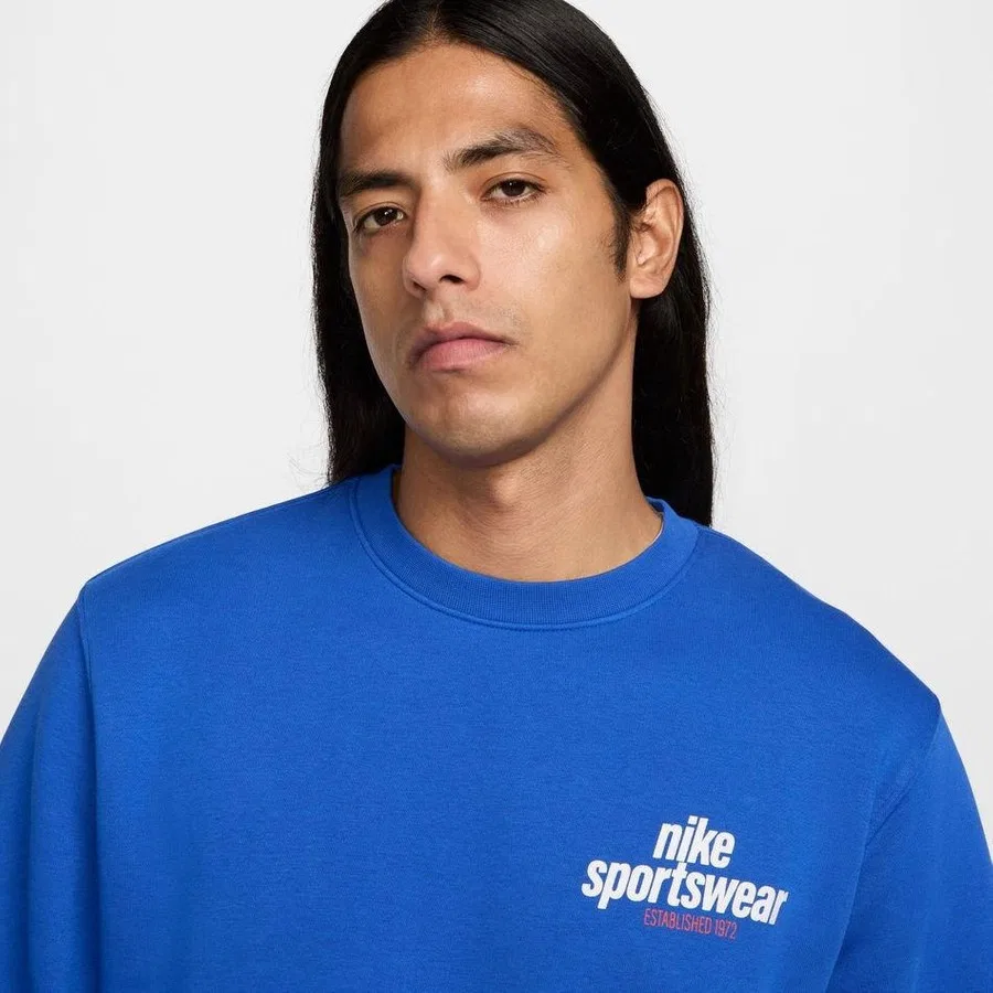 Мужской свитшот с принтом Club Bb Crew Gfx Nike, Синий — фото 2