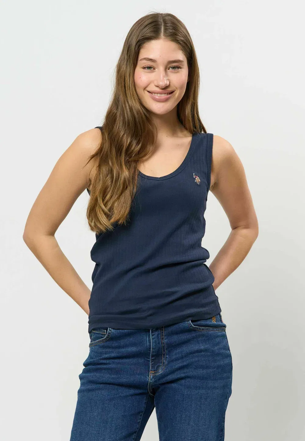 Топ Uwcasandra с V-образным вырезом - топ U.S. Polo Assn., Dark Sapphire