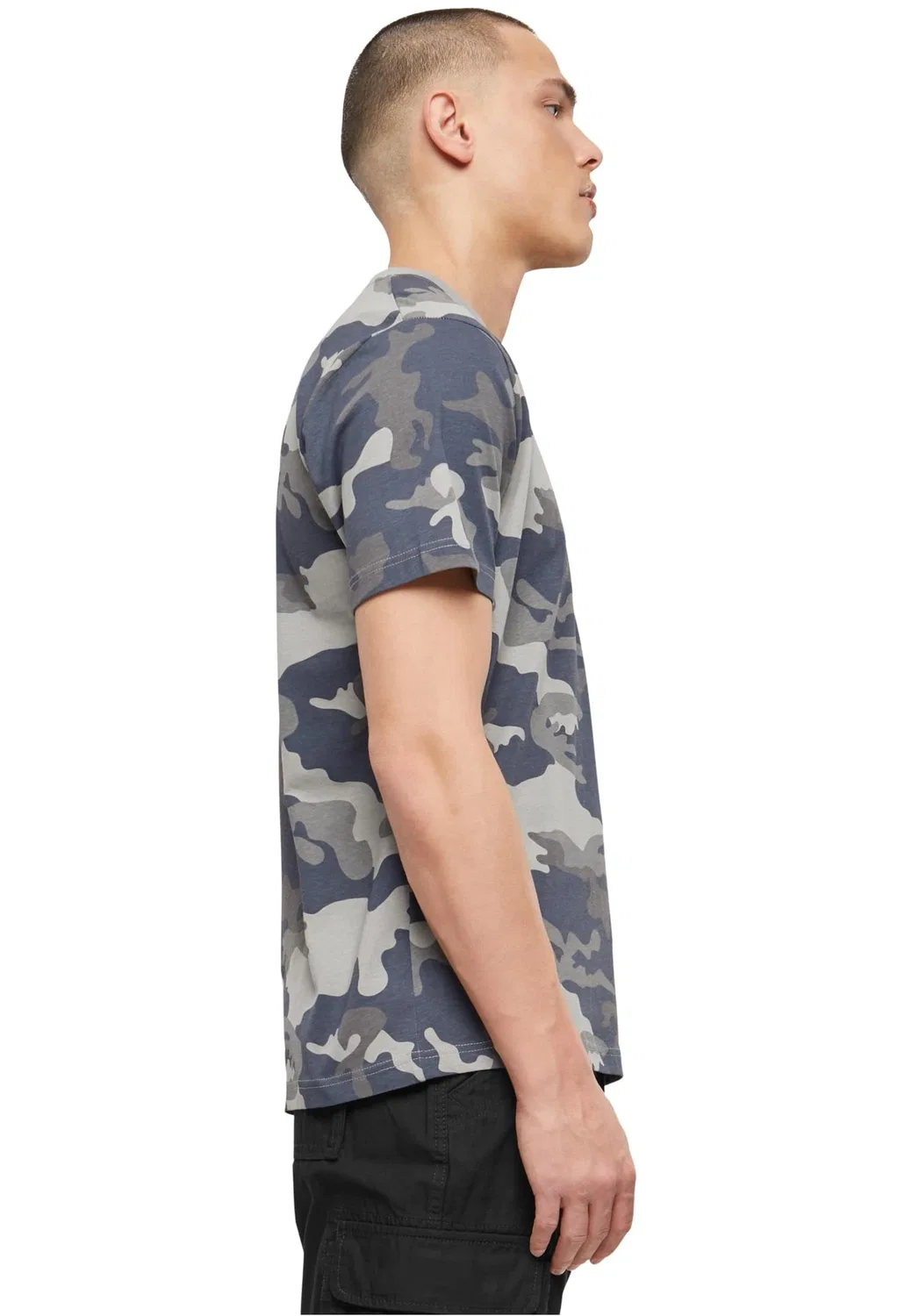 Мужская хлопковая футболка Essential T-Shirt Brandit, Grey Camo — фото 4