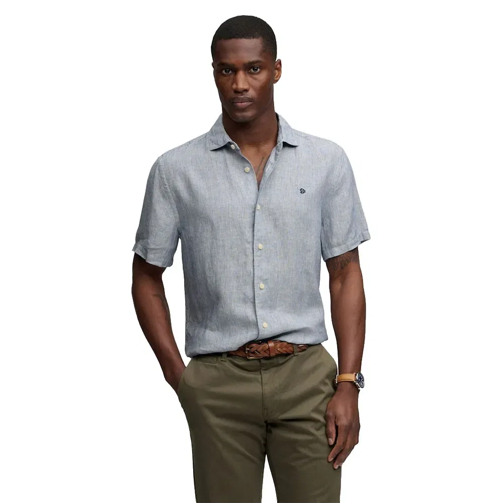 Рубашка с коротким рукавом Riviera Linen Superdry, серый