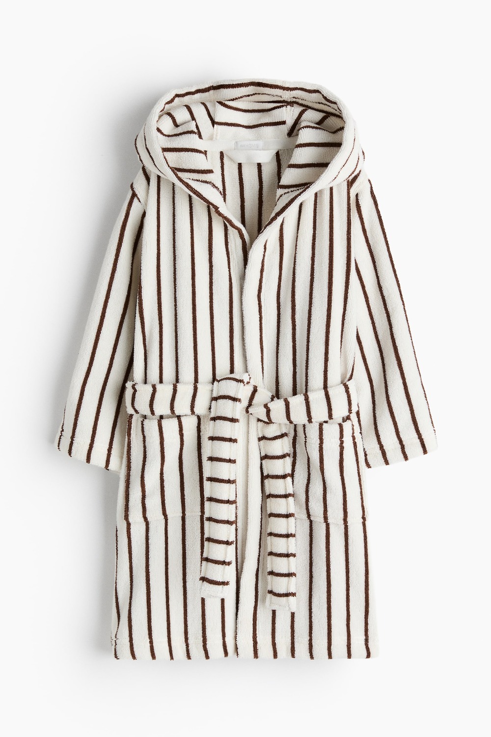 Халат детский H&M Cotton Terry, белый/коричневый