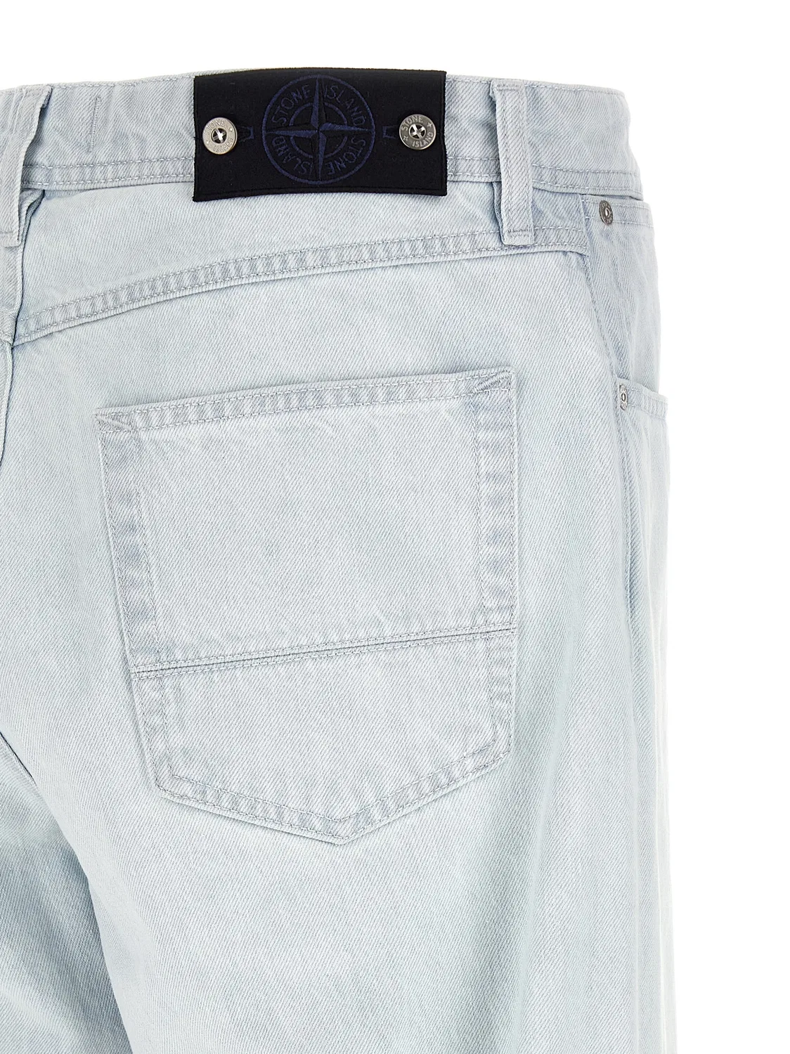 Мужские джинсы прямого кроя с эффектом потертости Stone Island, Blue — фото 4