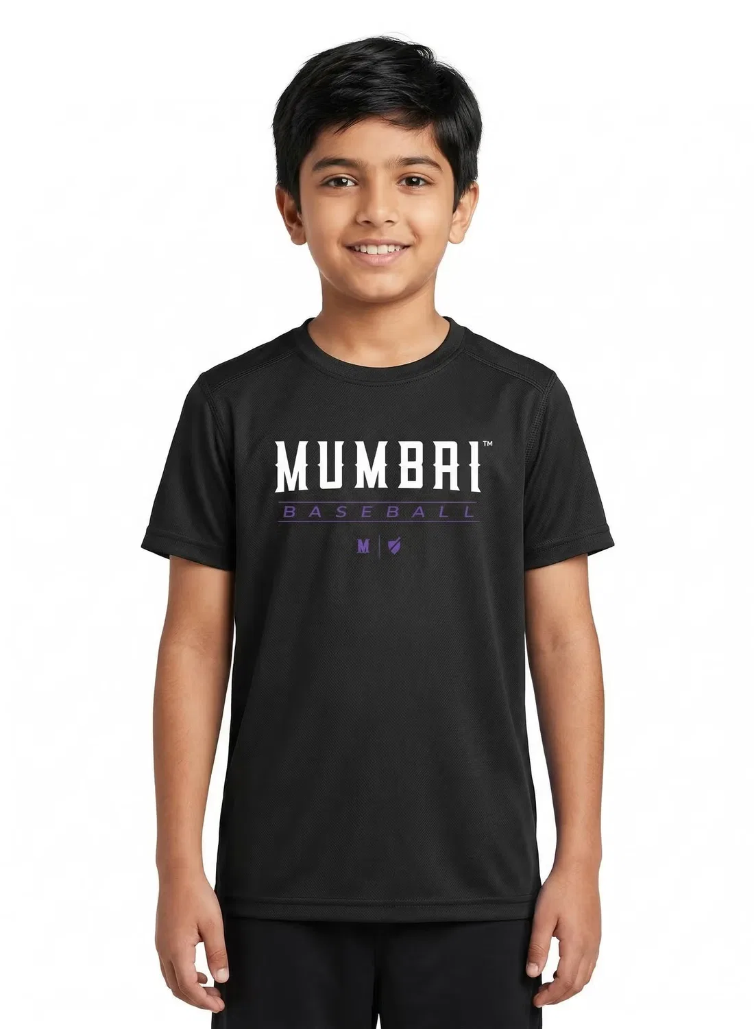Футболка легкая с принтом Mumbai Cobras Kids' Dugout Baseball United, черный — фото 3