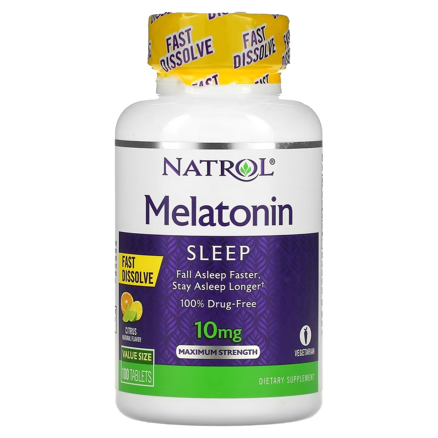 

Мелатонин Natrol максимальная сила, цитрусовый вкус, 100 таблеток