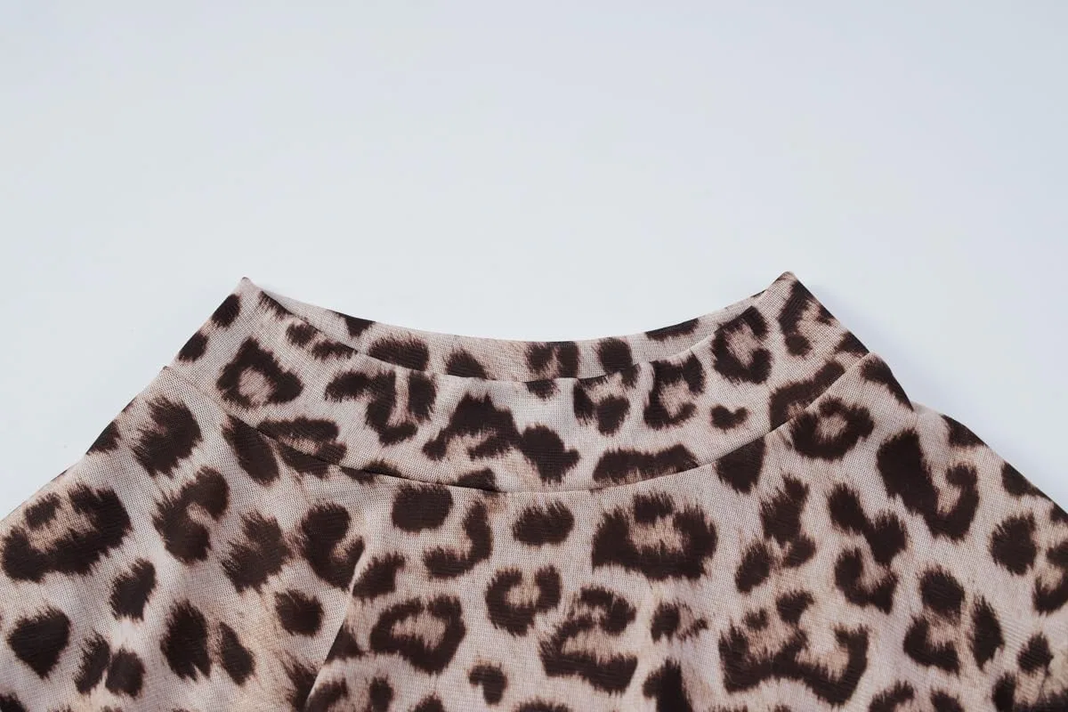 Женское платье с запахом приталенное Generic, Leopard — фото 4