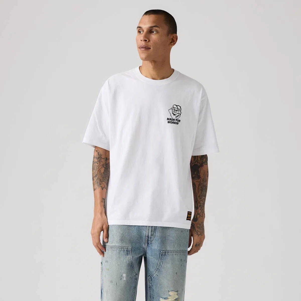 Футболка с графическим принтом для рабочей одежды Levi's, Made For Workin Bright White - White — фото 3
