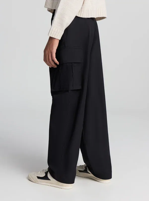 Брюки из хлопка с эластаном Cargo trousers Terranova, черный — фото 3