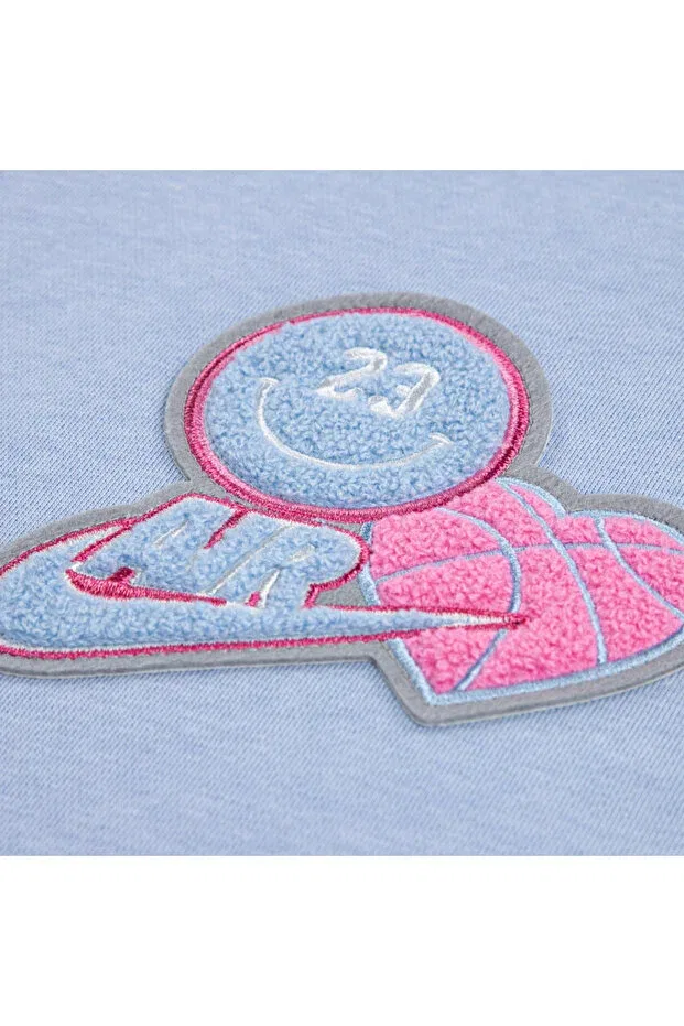 Детское для девочек свитшот с принтом Jordan JDG Blue Jeans & Bling FLC Cre Girl's Sweatshirt Nike, Bg6 — фото 4