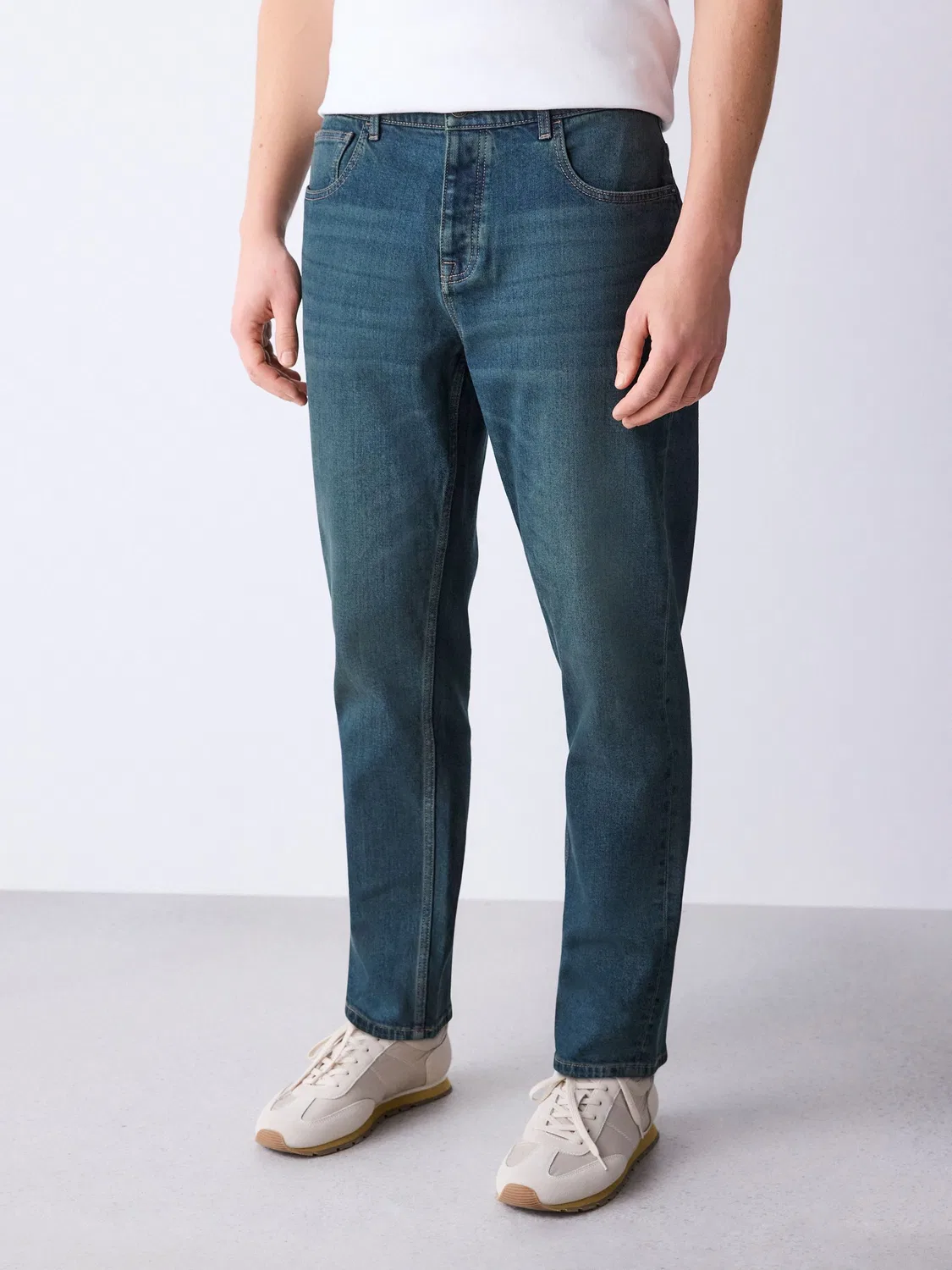 Джинсы Slim Fit Vintage Wash Next, Green Tint
