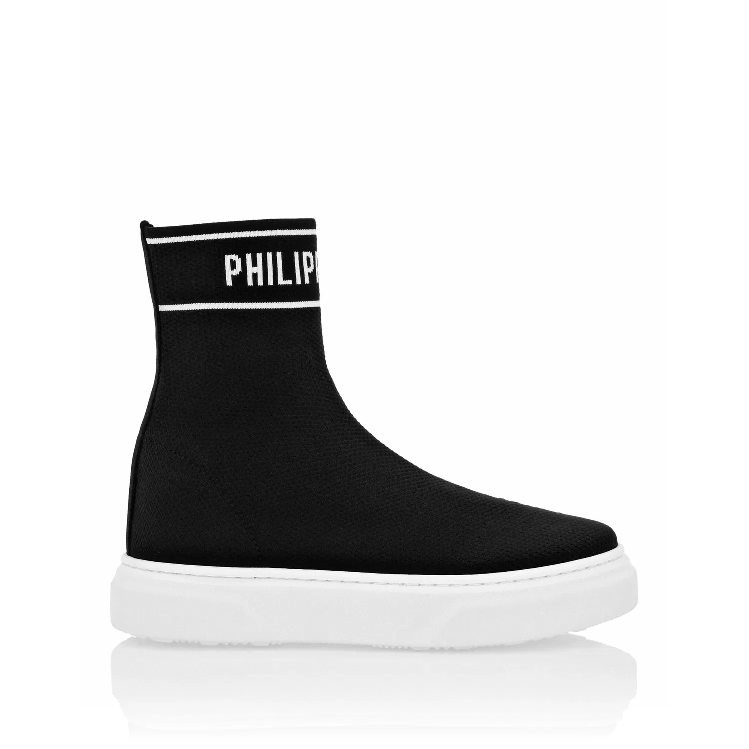 Детские кроссовки с высоким верхом PHILIPP PLEIN, Black/White — фото 3