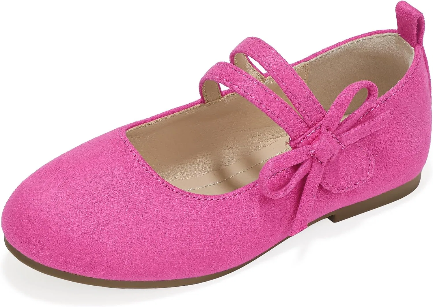 Детские балетки для девочек Mary Jane PANDANINJIA, Hotpinksuede
