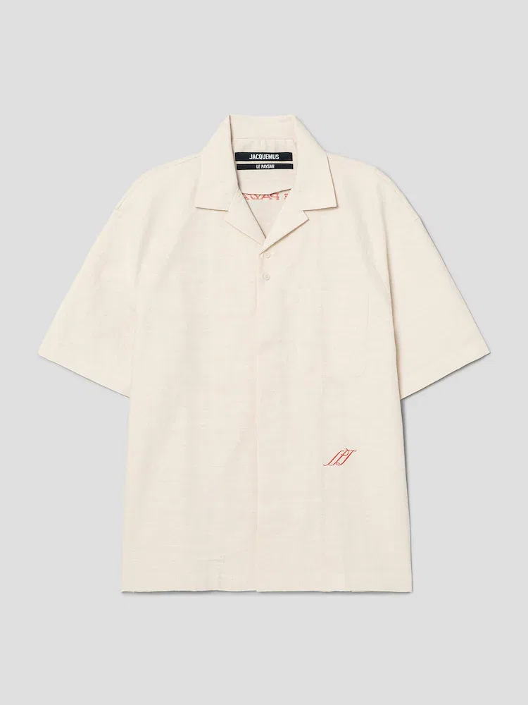 Футболка с коротким рукавом, La Chemise Romarin Mc JACQUEMUS, Off-White