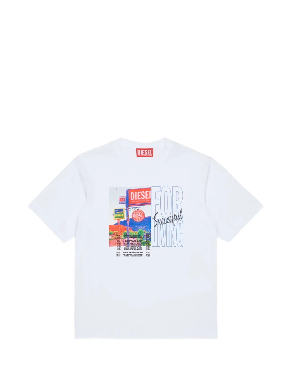 Футболка с графичным принтом и логотипом Diesel Kids, белый
