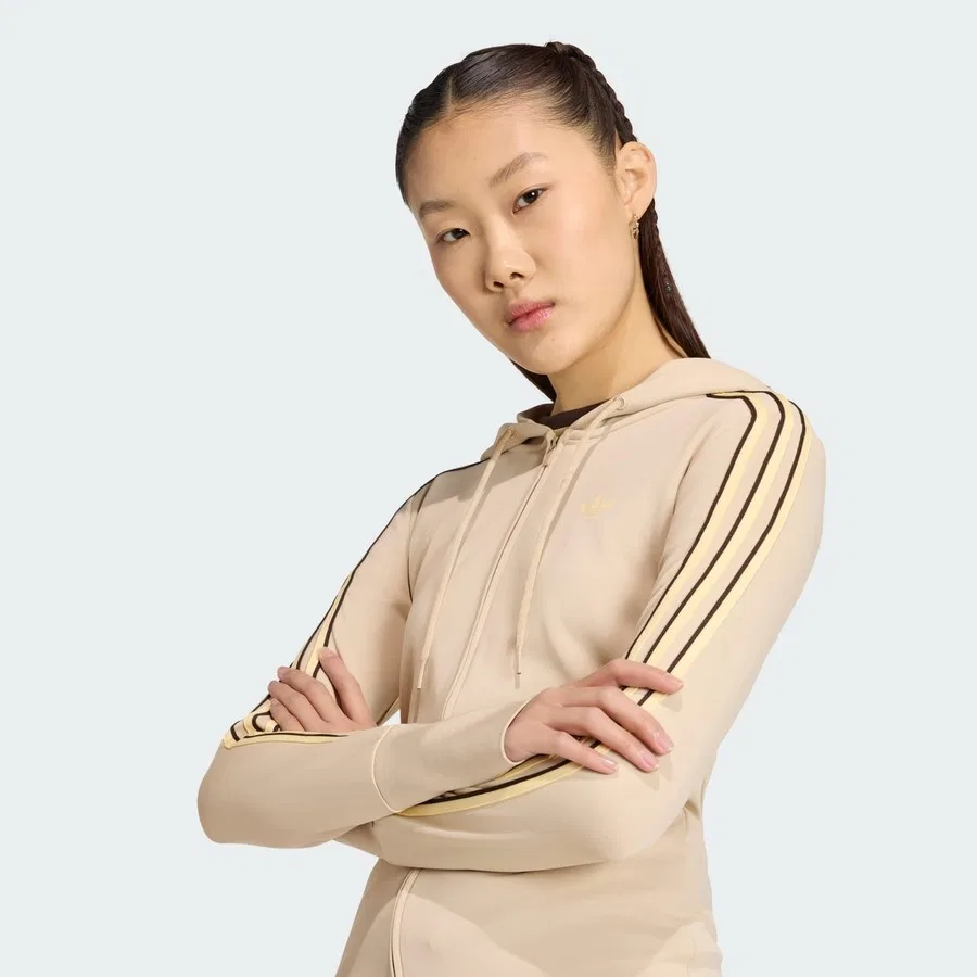 Худи с капюшоном и молнией Originals KW4551 Hooded Trefoil Zipper Jacket adidas, Хаки — фото 4