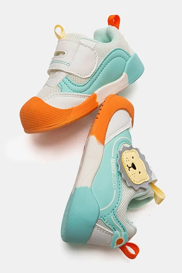 Детские повседневные кроссовки с графическим принтом Marco Kids, White-Orange — фото 4