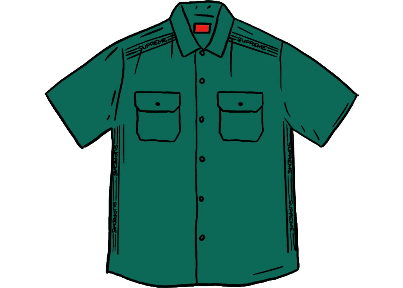 Мужская рубашка с коротким рукавом с принтом Supreme S/S Work Shirt, Green
